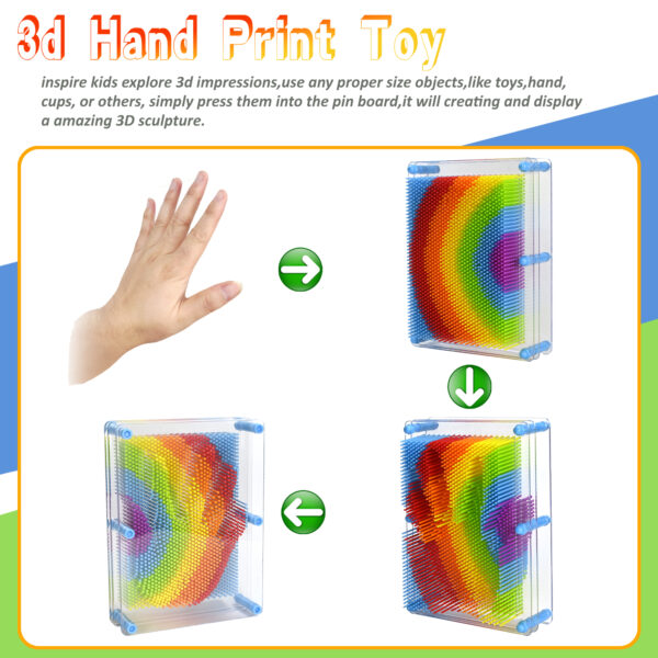 Rainbow Large 3D Pin Art Board Sensory Toys - Image 2